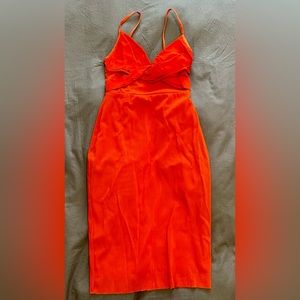 Super sexy bodycon Bec&Bridge cocktail dress, sz AUS 2 (US 0) - red/orange color